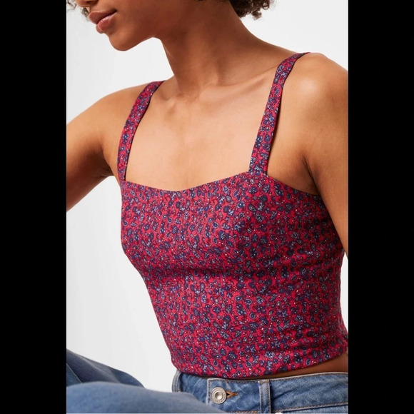 French CONNECTION Crop Tank Top in Raspberry Sorbet, Size 12, NWT - Picture 5 of 11